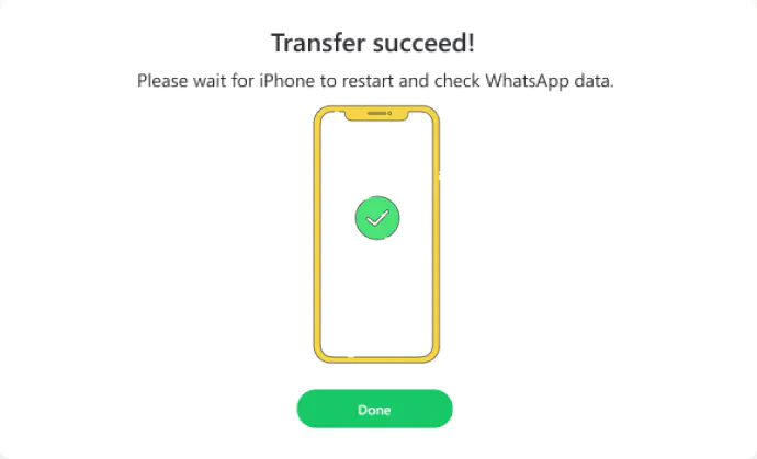 WhatsApp messages transfer completes